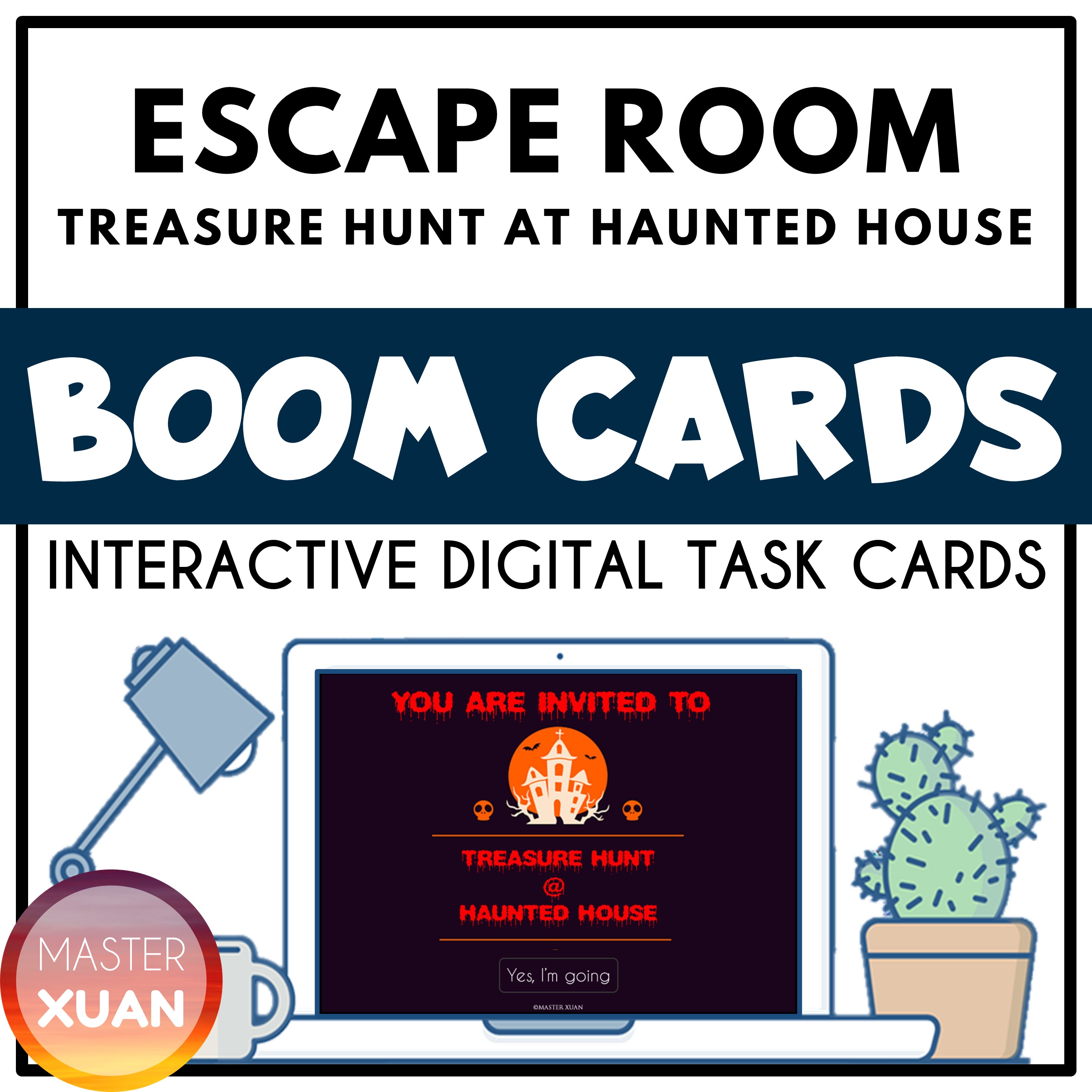 Halloween math escape room will include Halloween math riddles. 
