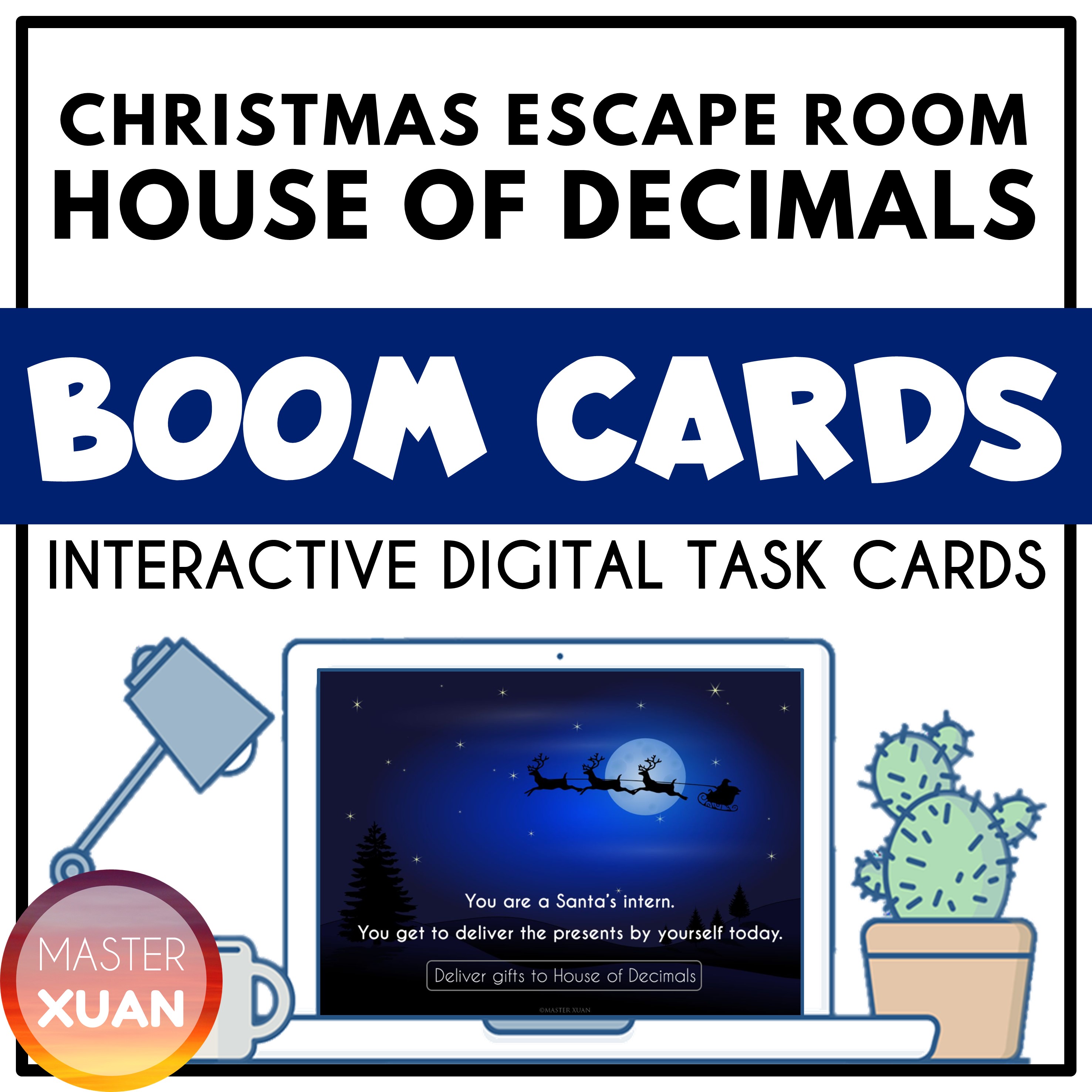 Christmas Math Escape Room - House of Decimals Cover