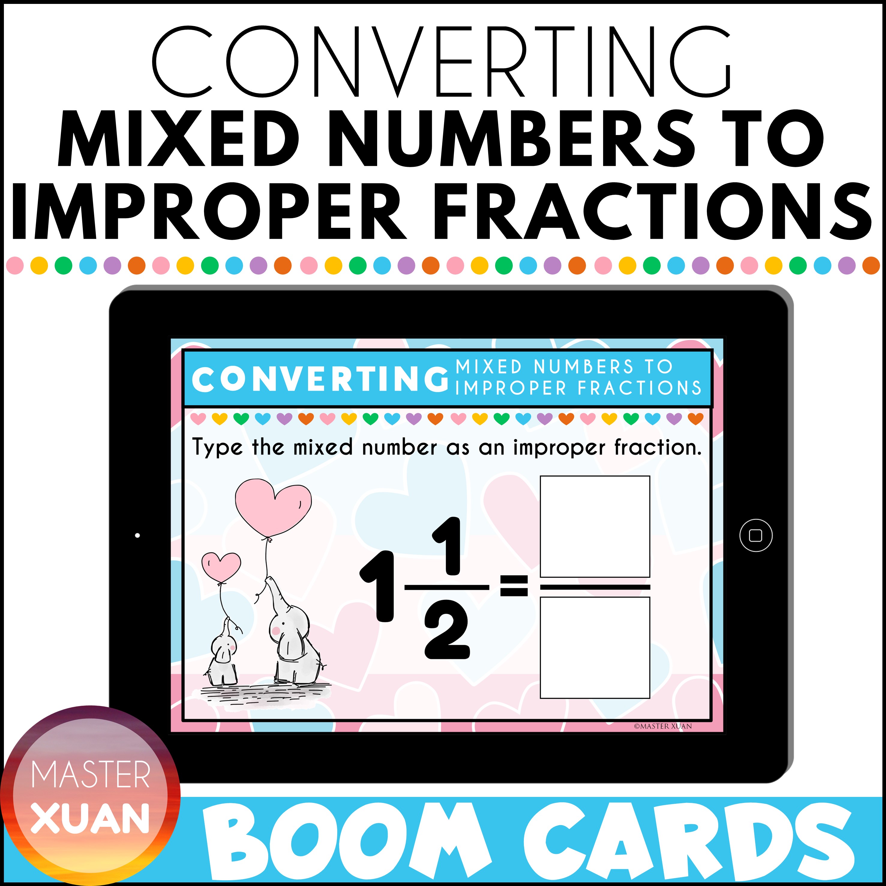convert mixed numbers into improper fractions cover
