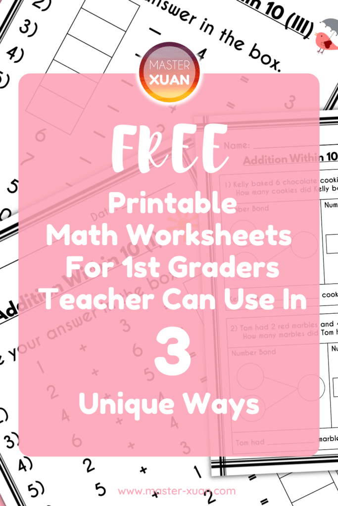 free printable math worksheets for 1st graders e