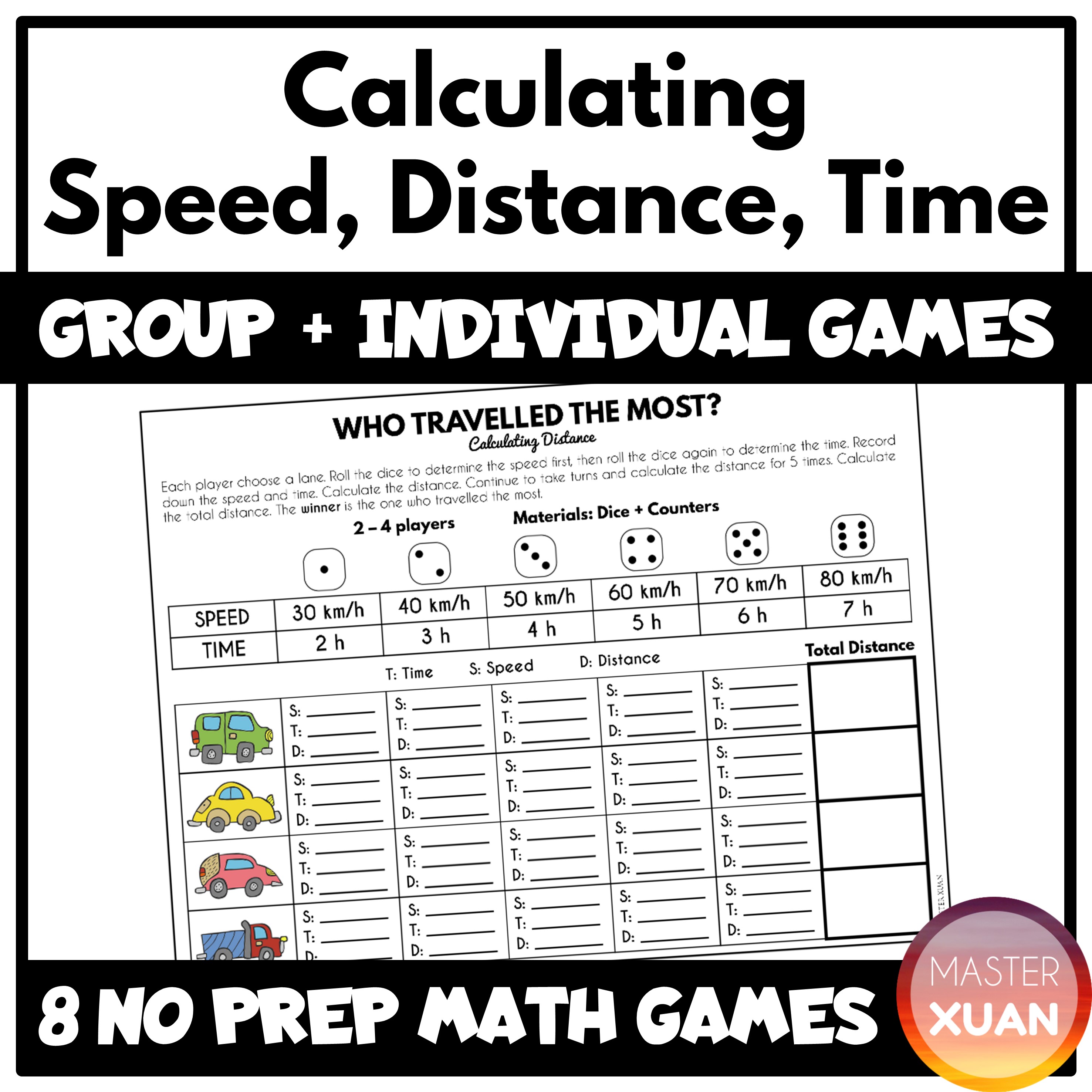 Calculating & Graphing Speed, Distance and Time (Google Classroom  compatible)