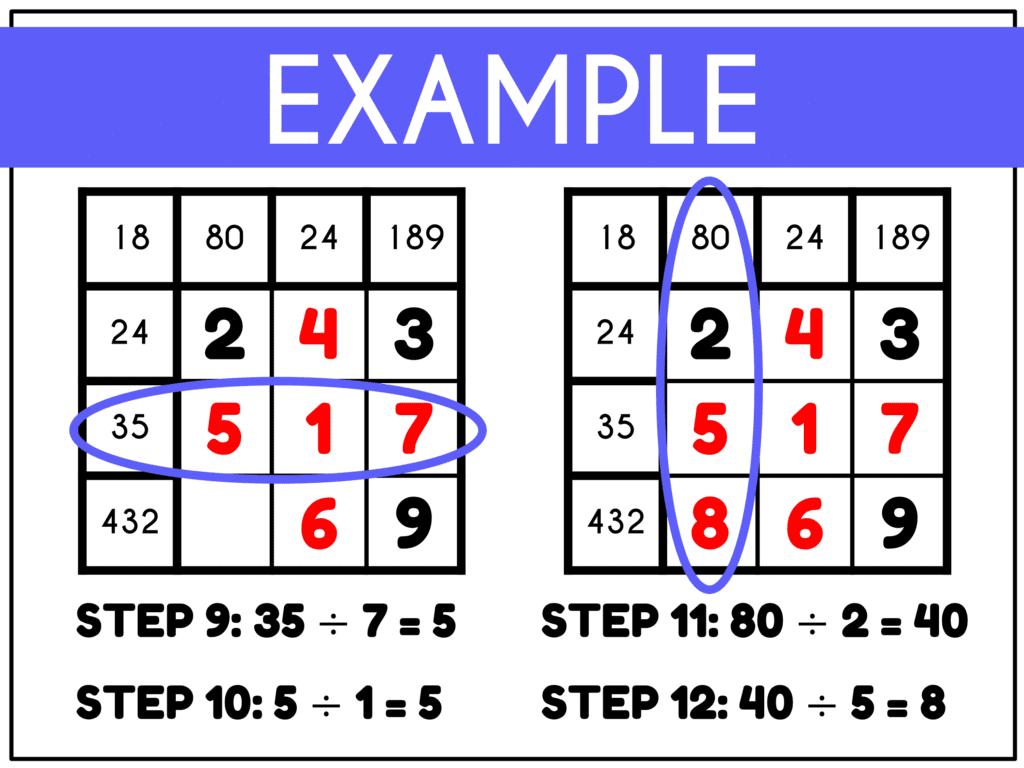 multiplication and division puzzles worksheet example 3