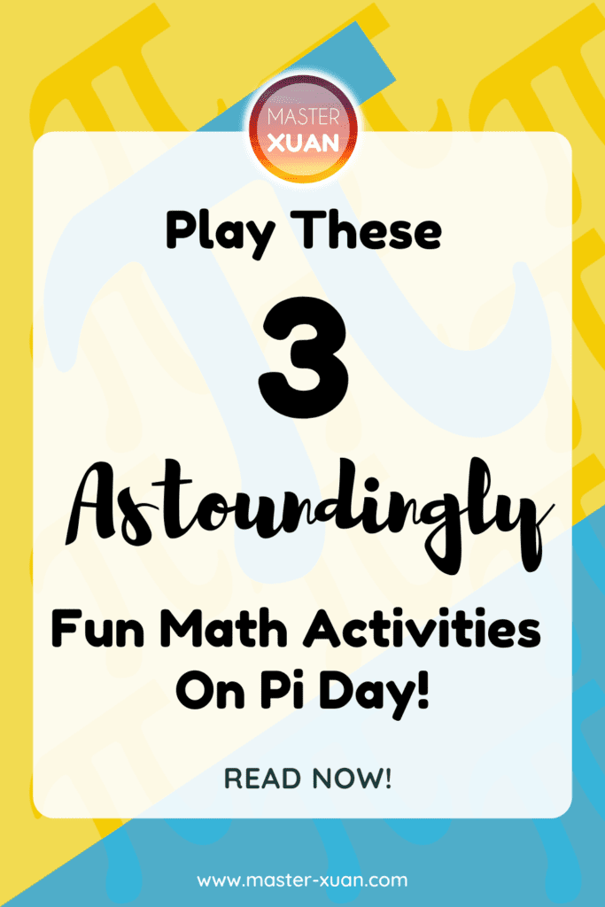 play these 3 astoundingly fun math activities on pi day pinterest pin with pi background