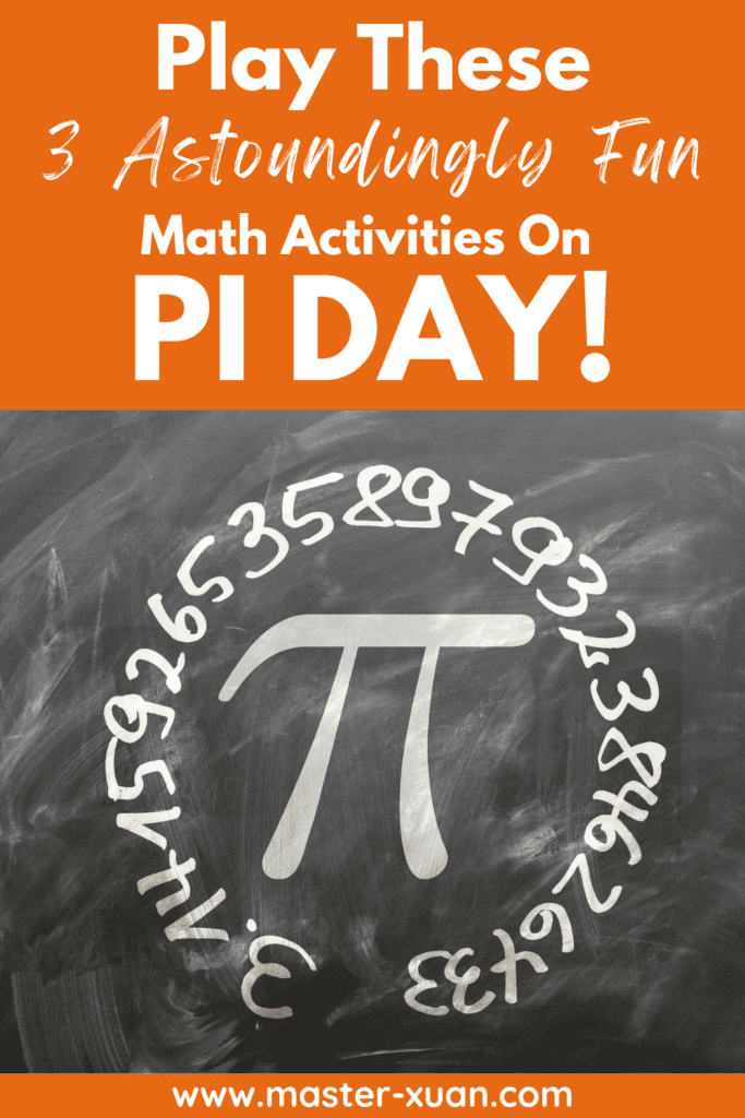 play these 3 astoundingly fun math activities on pi day pinterest pin with pi symbol