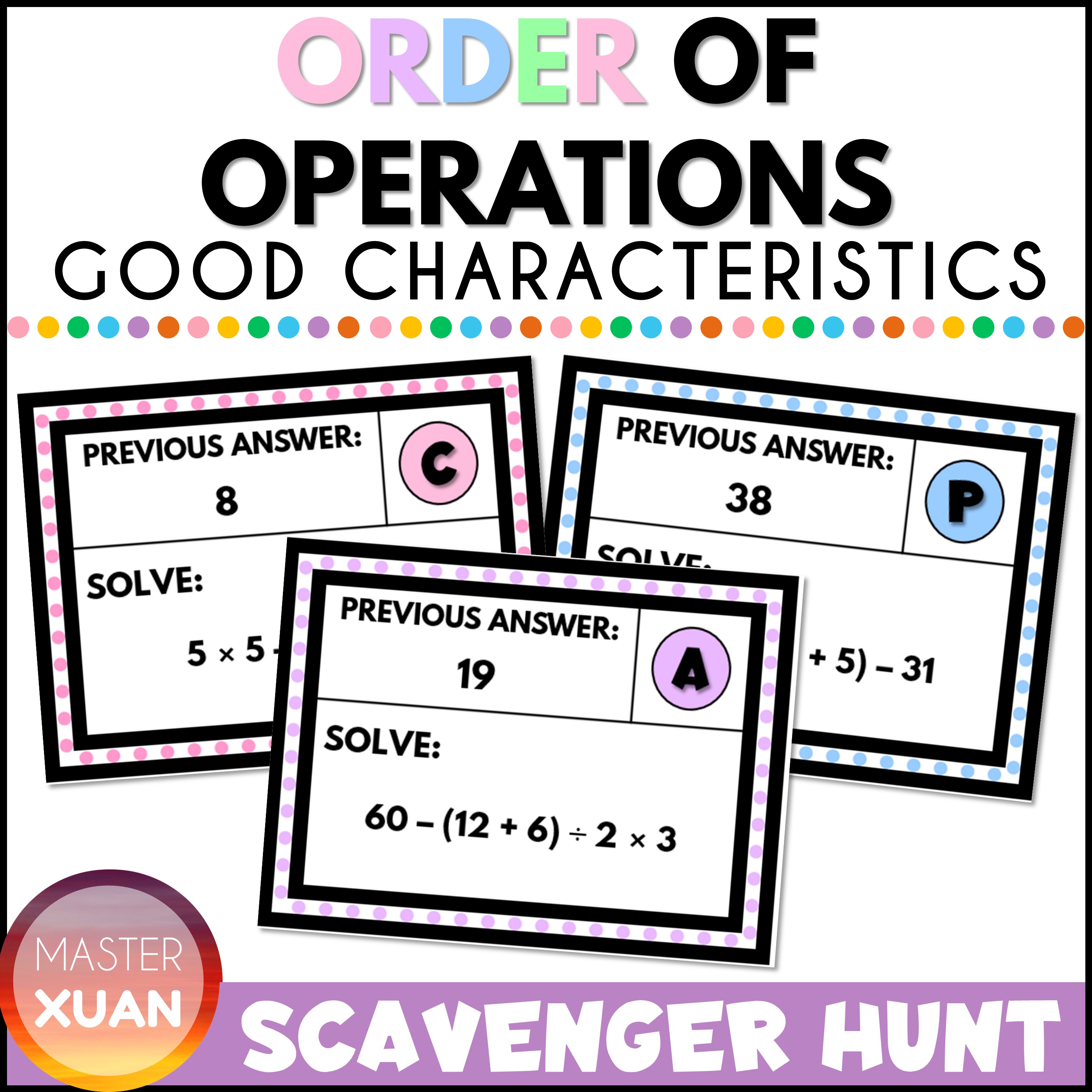 the order of operations game is scavenger hunt