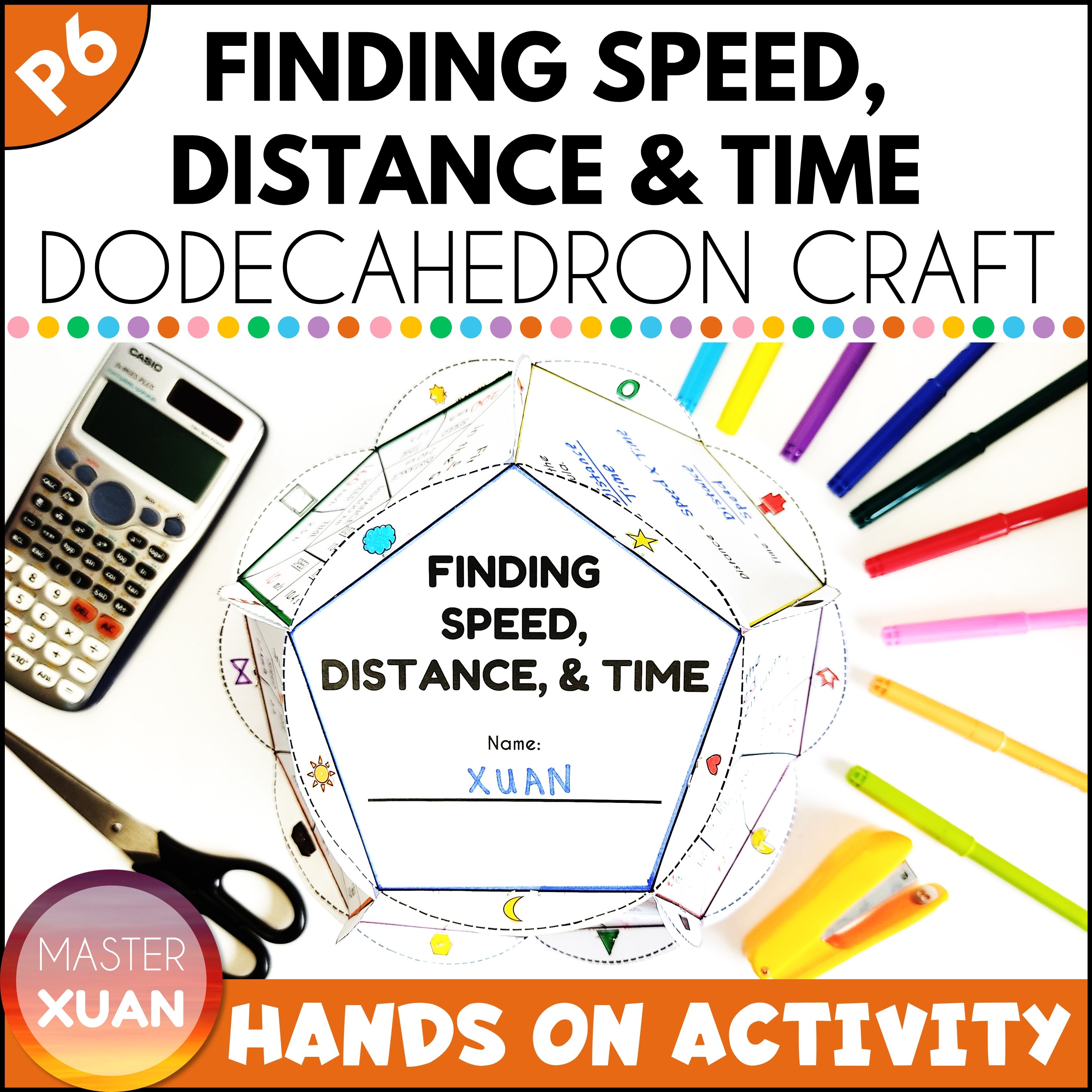 Speed Distance Time Triangle Formula Dodecahedron craft is a fun hands on activity.