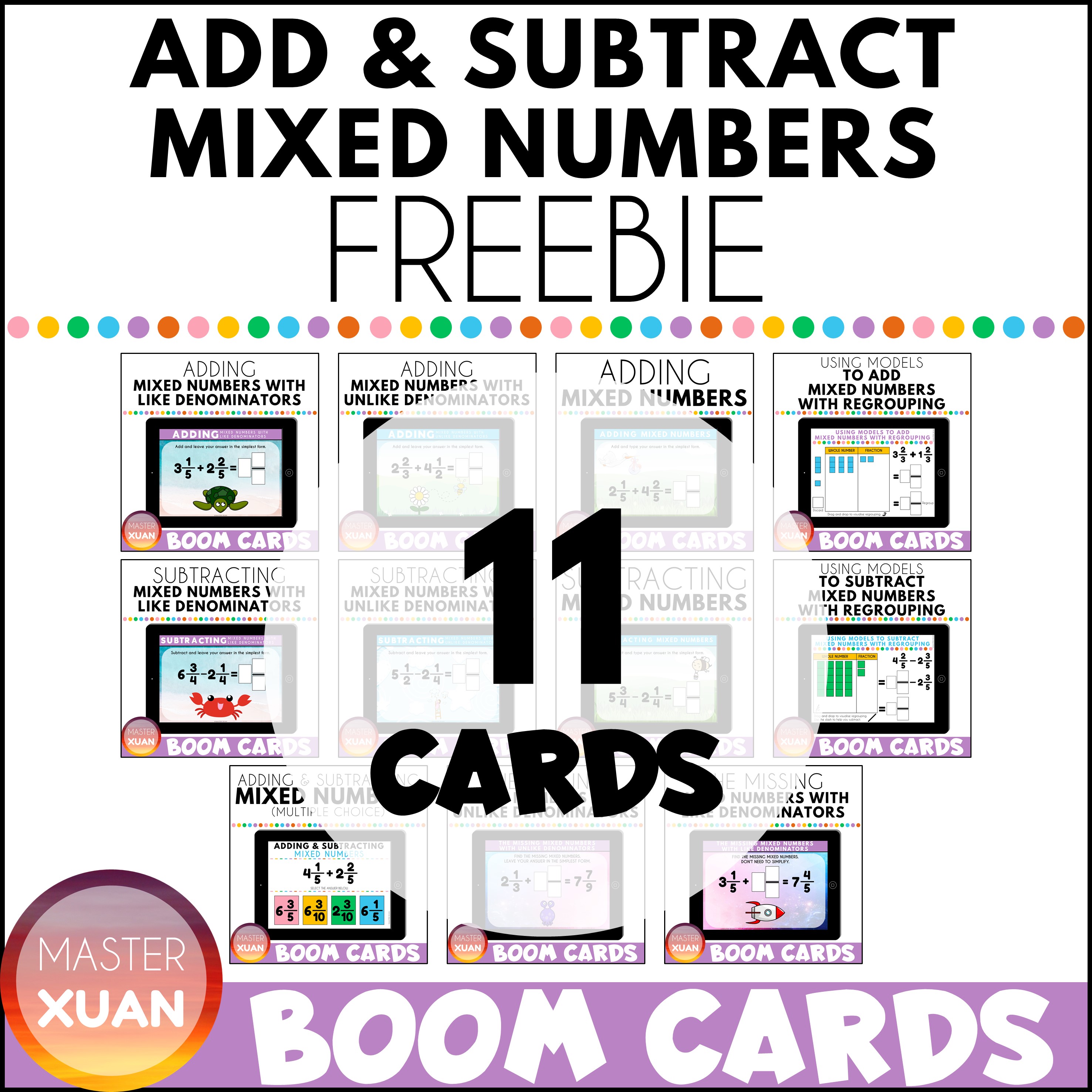 adding subtracting mixed numbers that you can practice at Boom Learning for free.