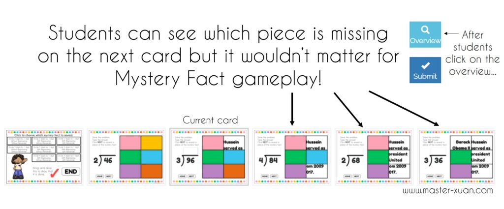 The overview function reveals more long division math problems but it wouldn't matter!
