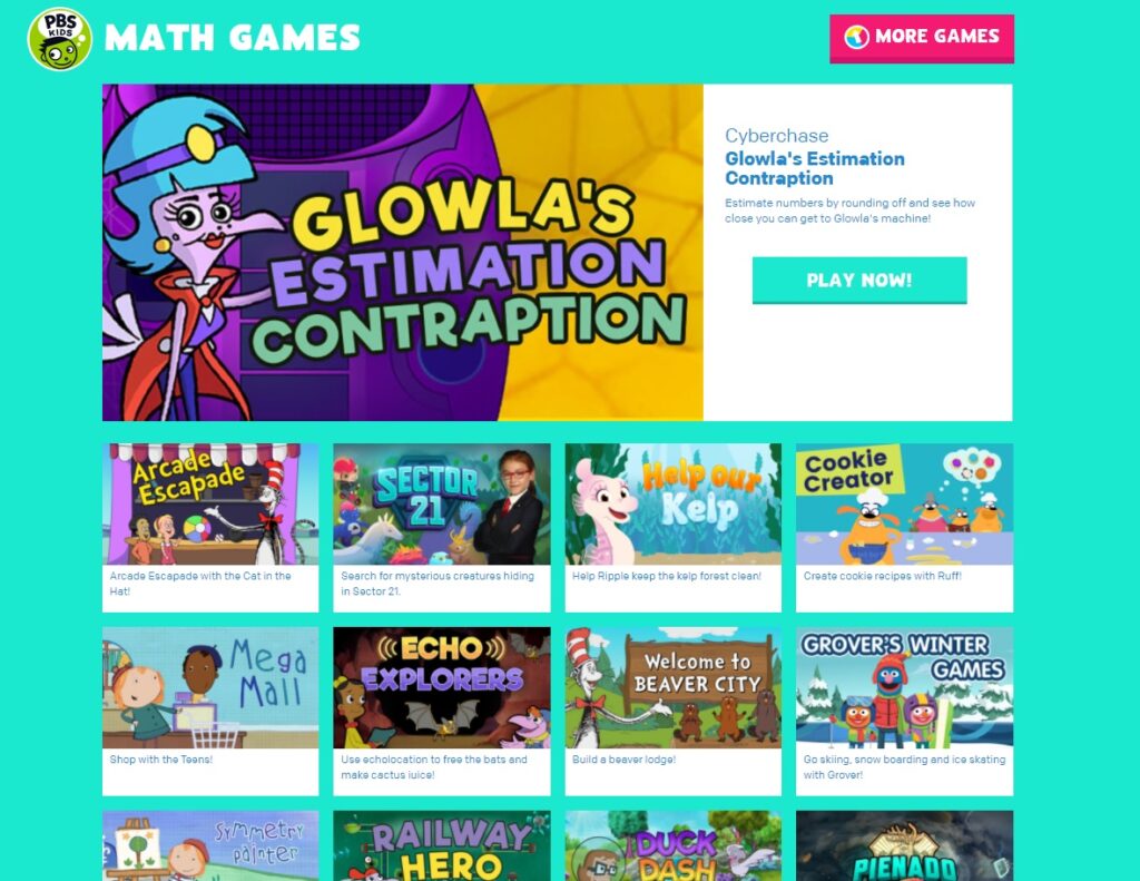 pbs kids math games for your students to play and learn.