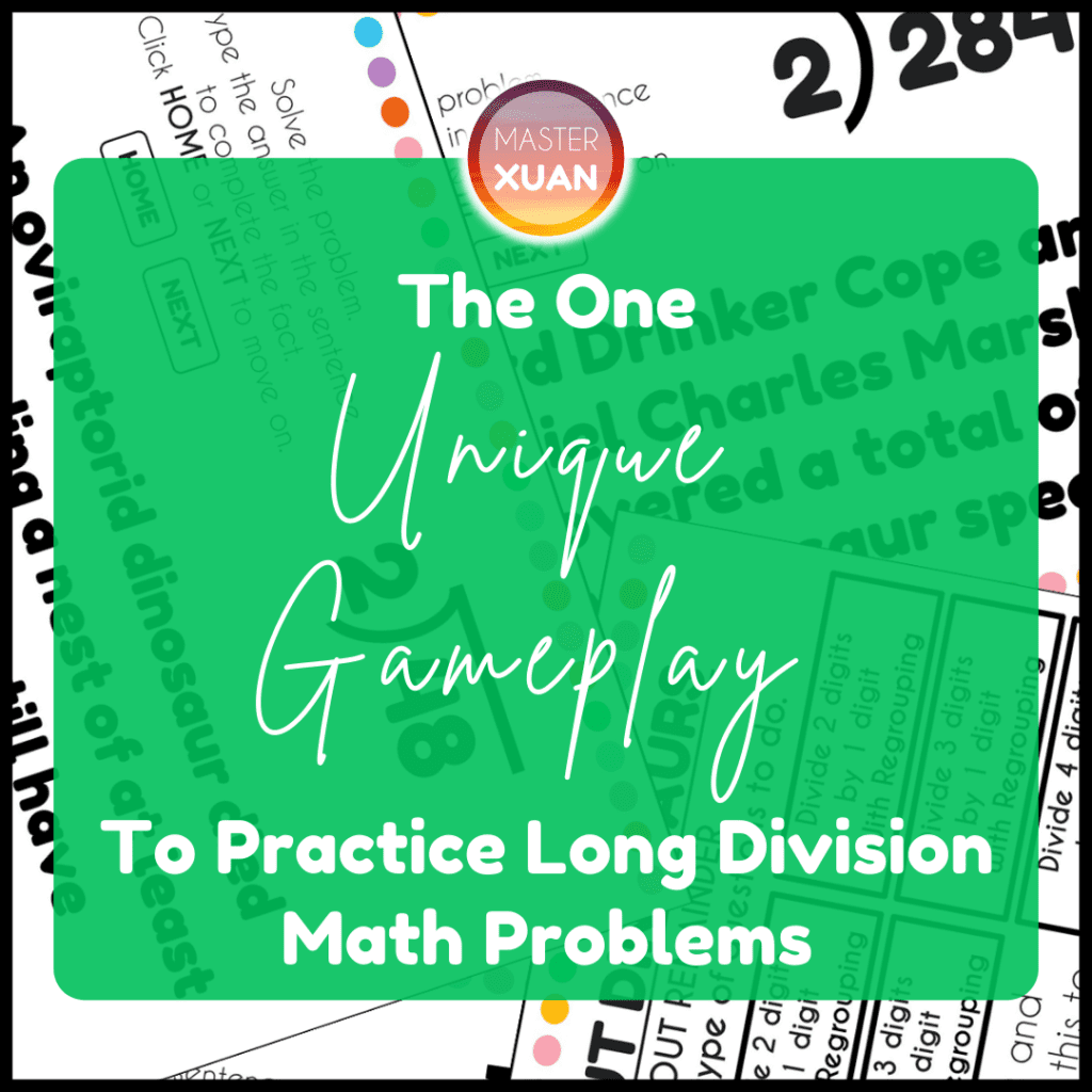 the one unique gameplay to practice long division math problems cover