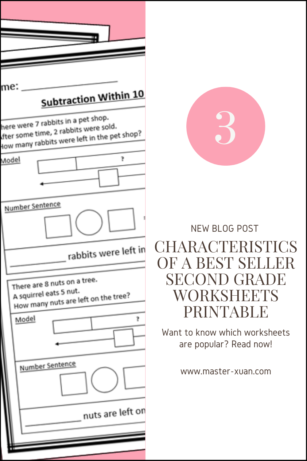 3 characteristics of a best seller second grade worksheets printable with bar models