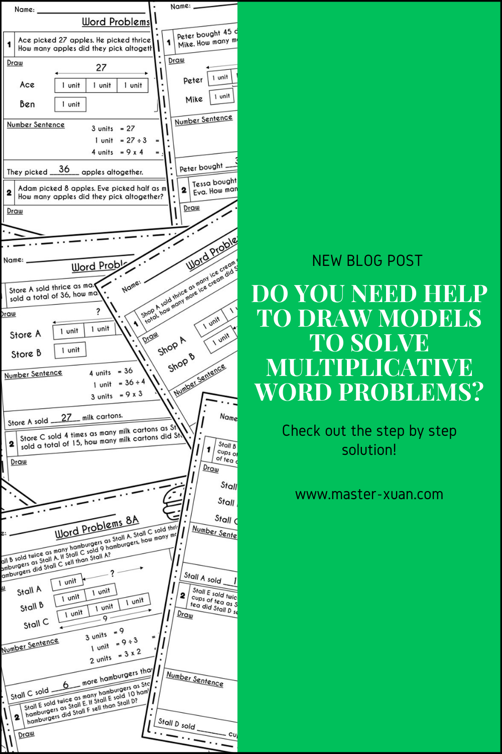 Draw models to solve multiplicative word problems