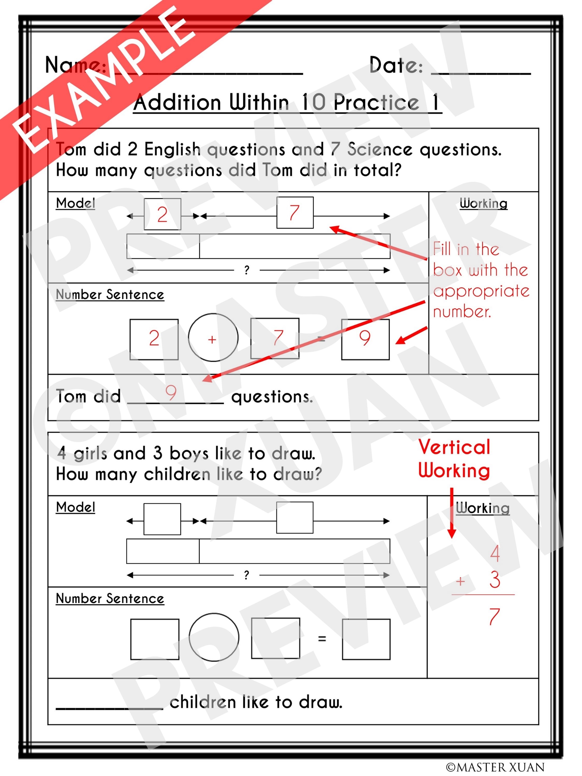 addition and subtraction word problems within 100 worksheets example