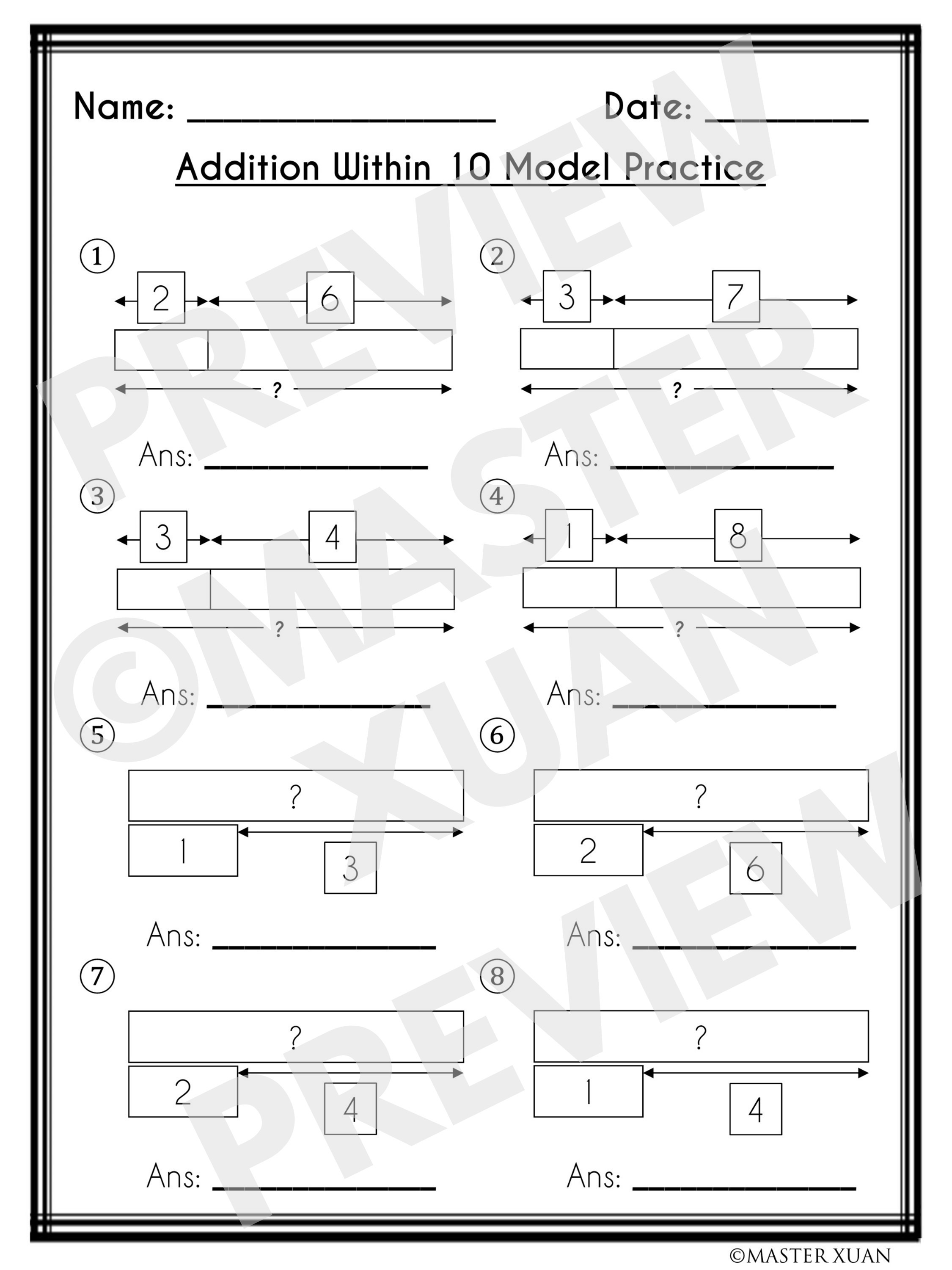 addition and subtraction word problems within 100 worksheets with models