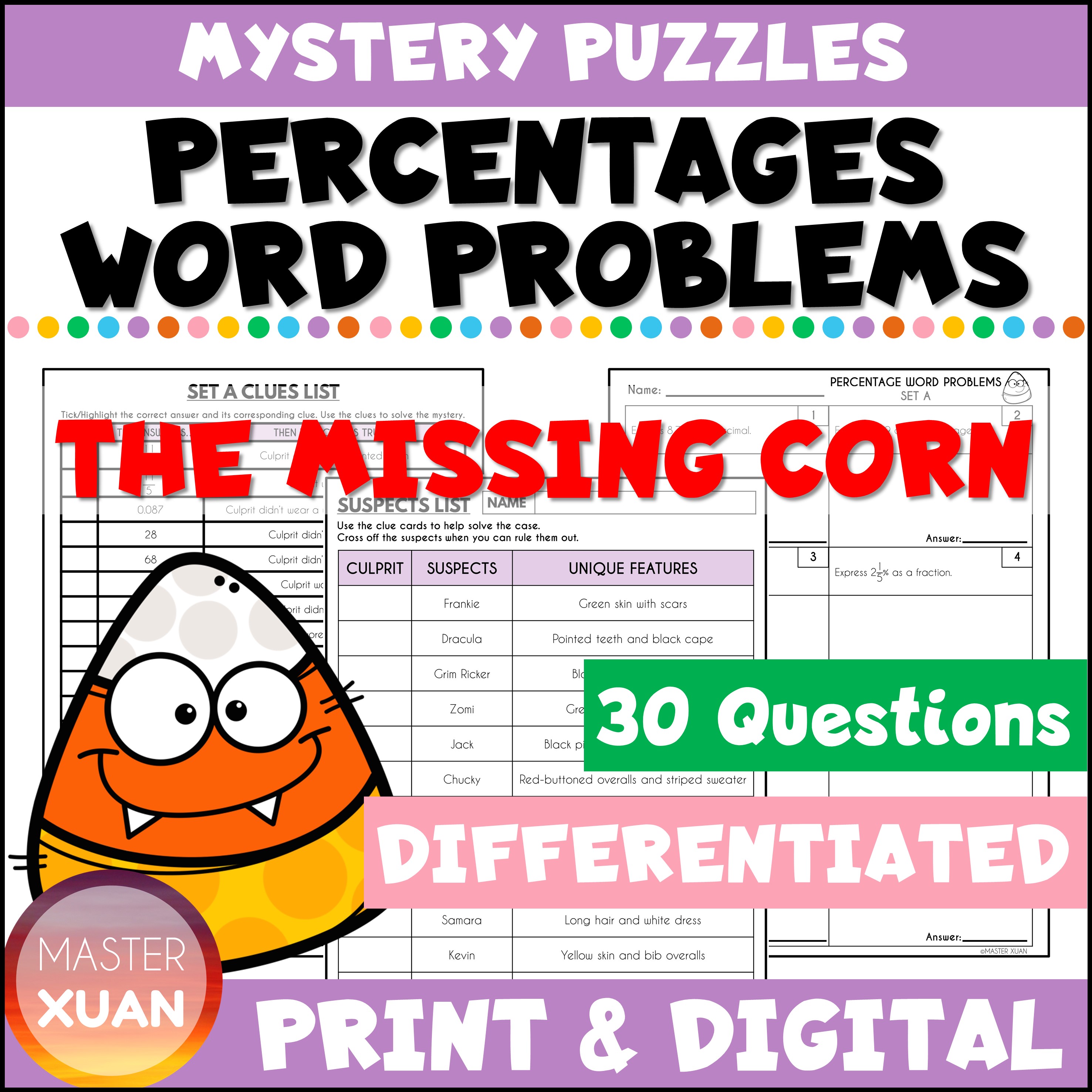 percentages word problems worksheets can be fun with math mystery puzzles