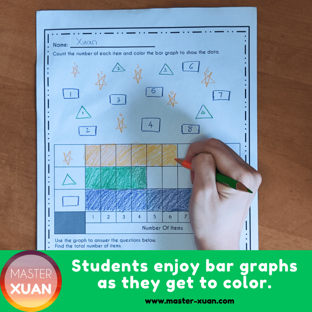 bar graphs worksheets for 3rd grade allows students to color