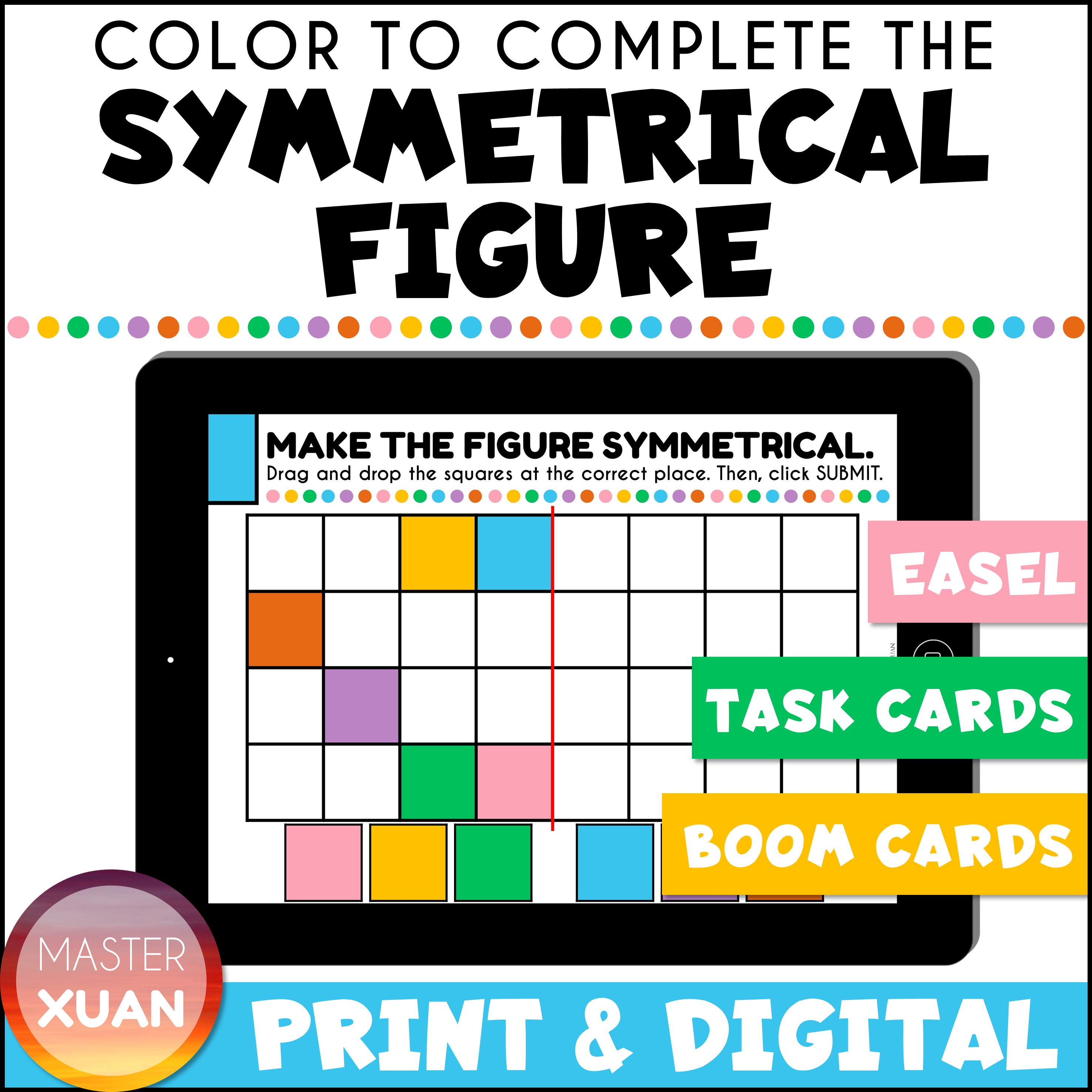 These colorful symmetry of patterns will engage your students!