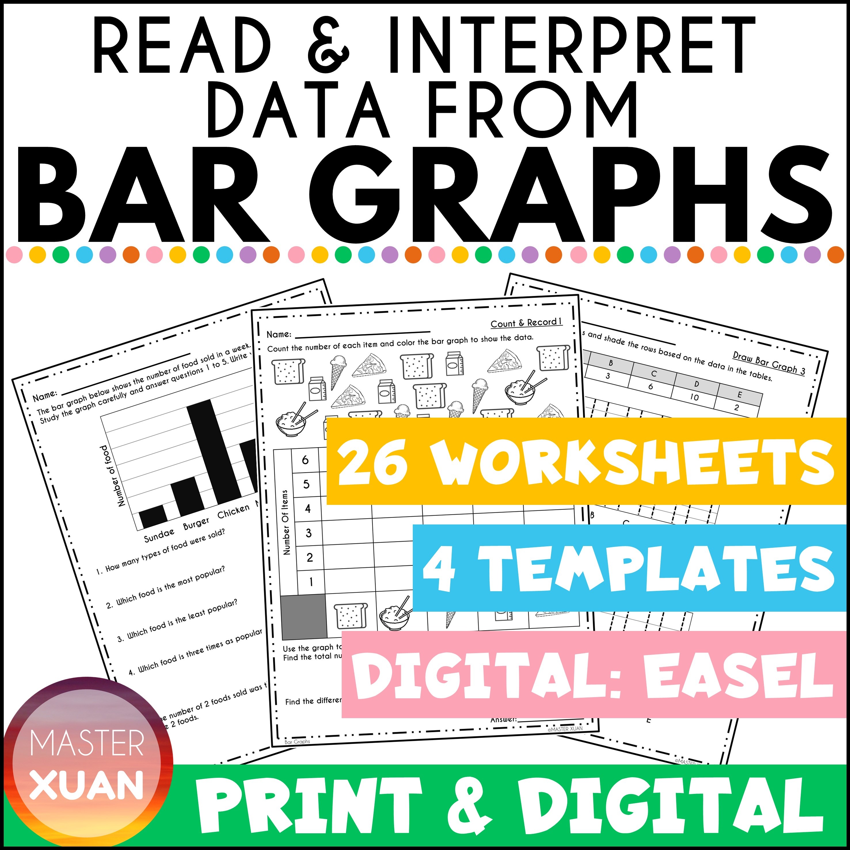 26 worksheets on bar graphs