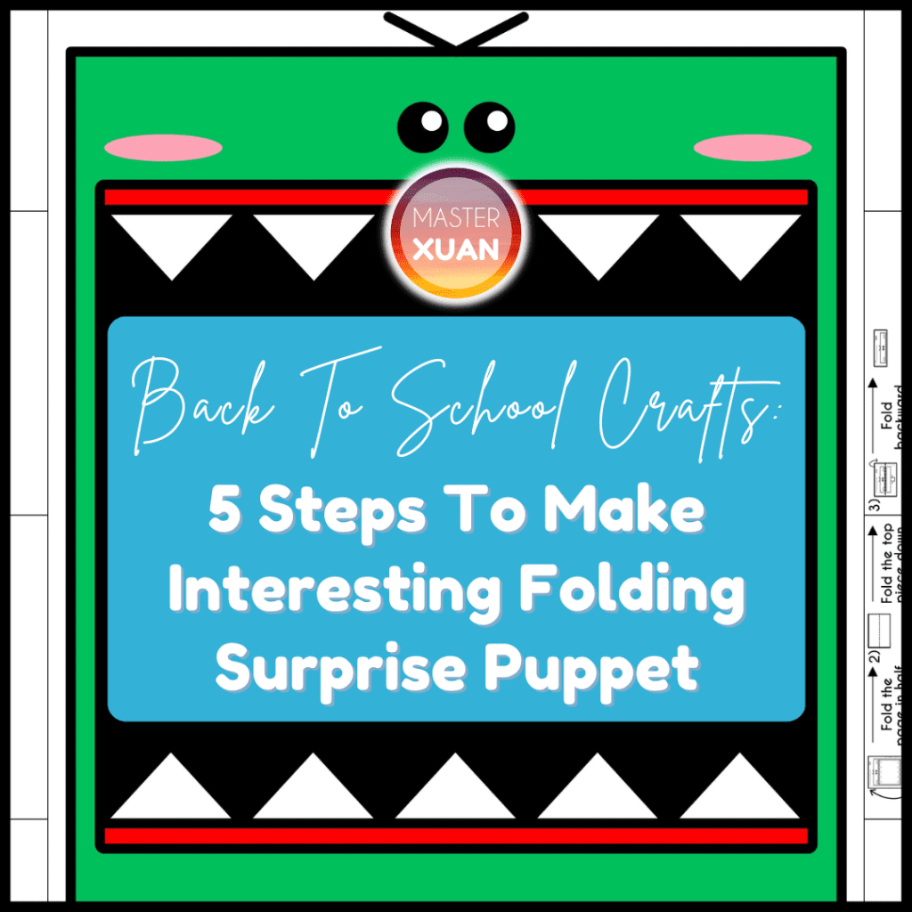 Back to school crafts: 5 Steps to make interesting folding surprise puppet