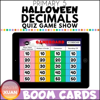 decimals quiz game show for halloween
