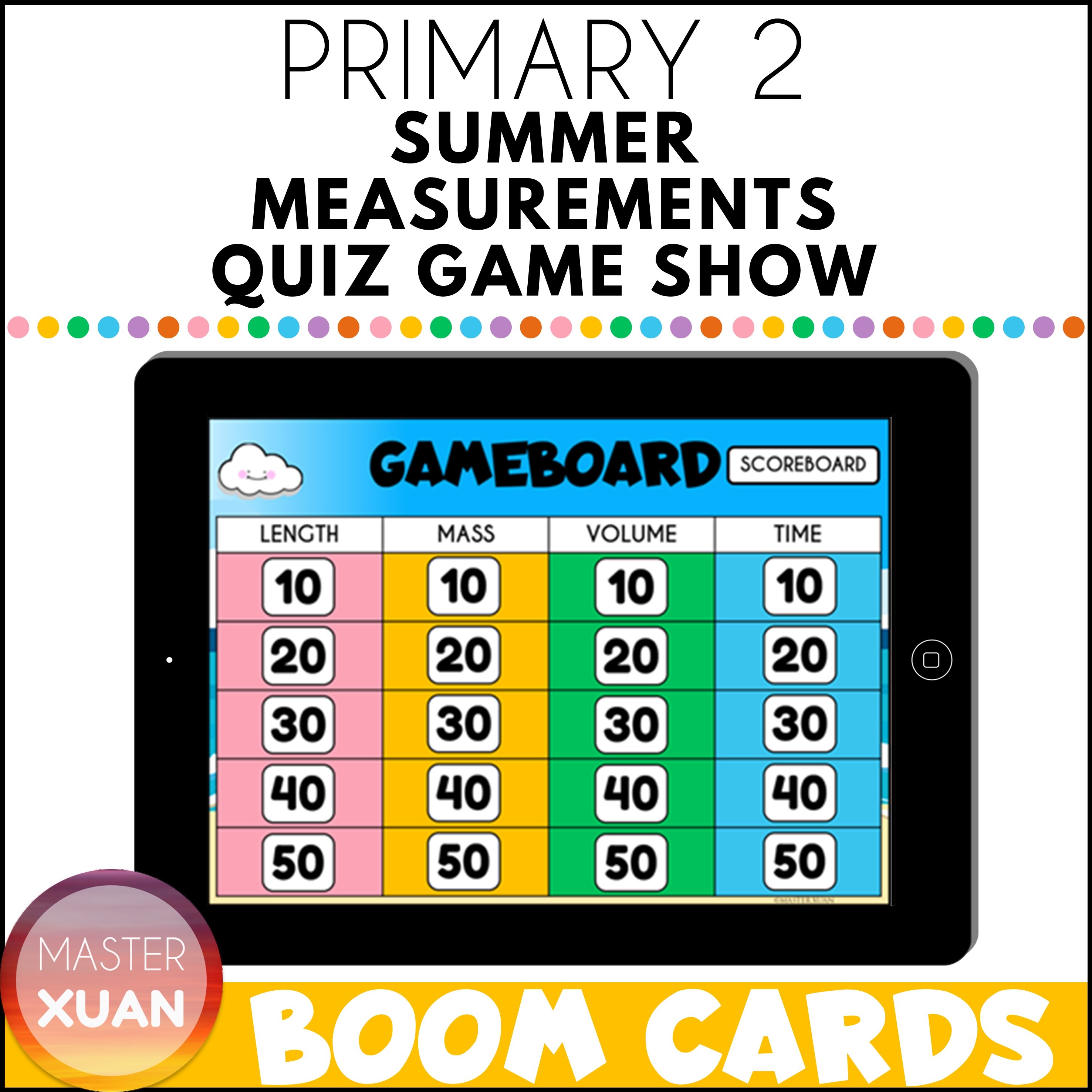 quiz on measurements are perfect with summer theme