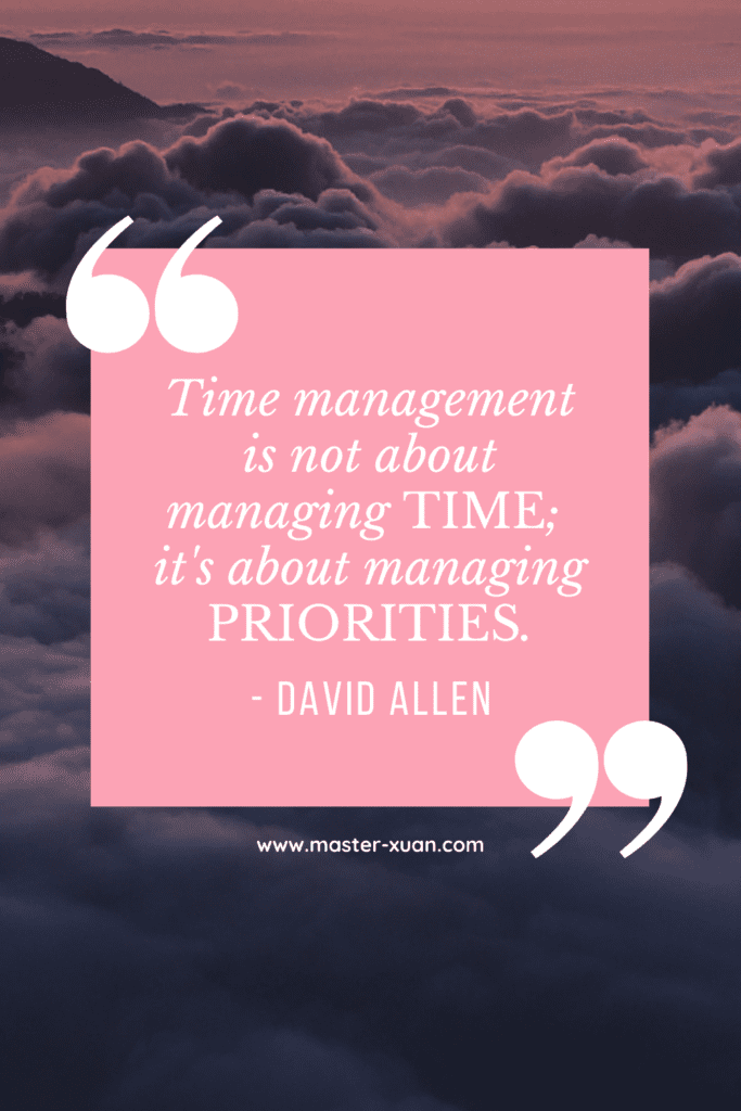 Time management is not about managing time; it's about managing priorities.
