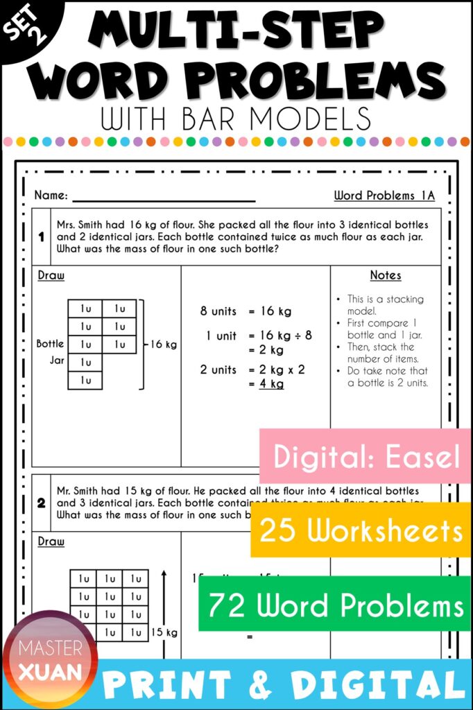 practice drawing models with this worksheets for word problems