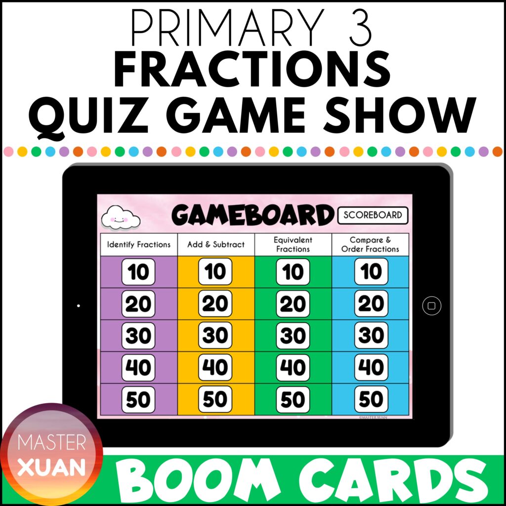 3rd grade fractions test