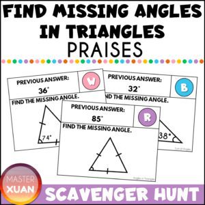 find missing angles in triangles during scavenger hunt