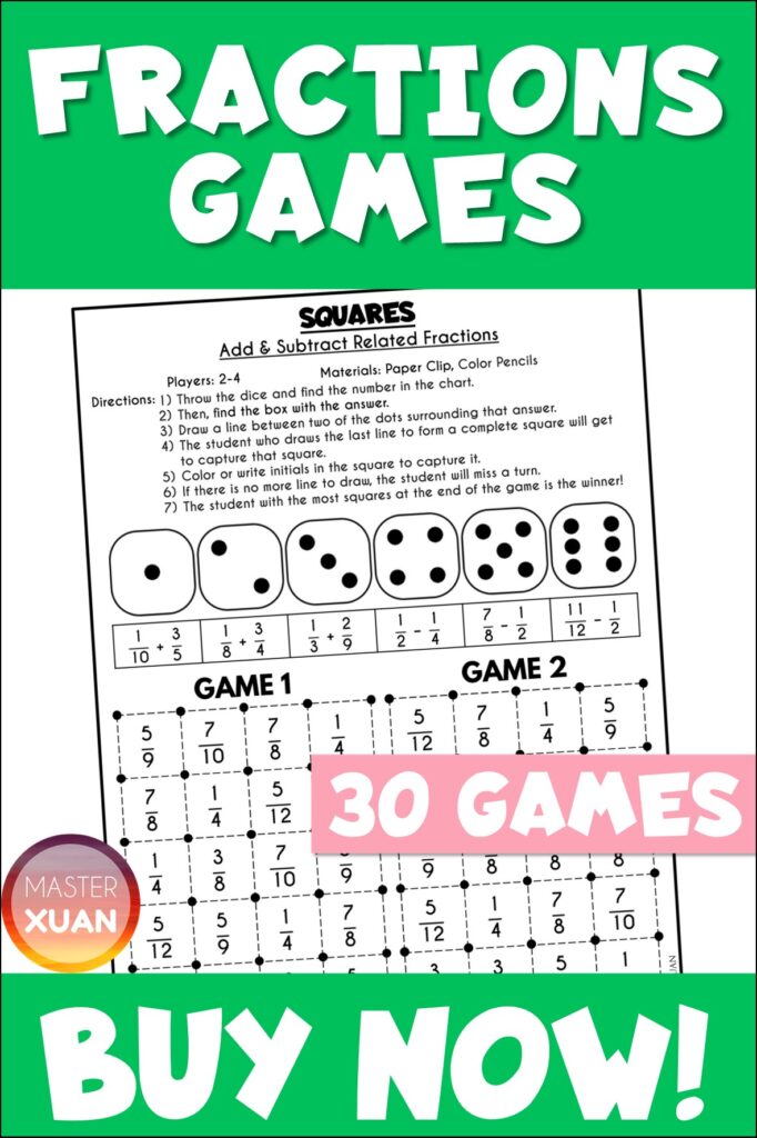 You can find squares game in fractions games resource