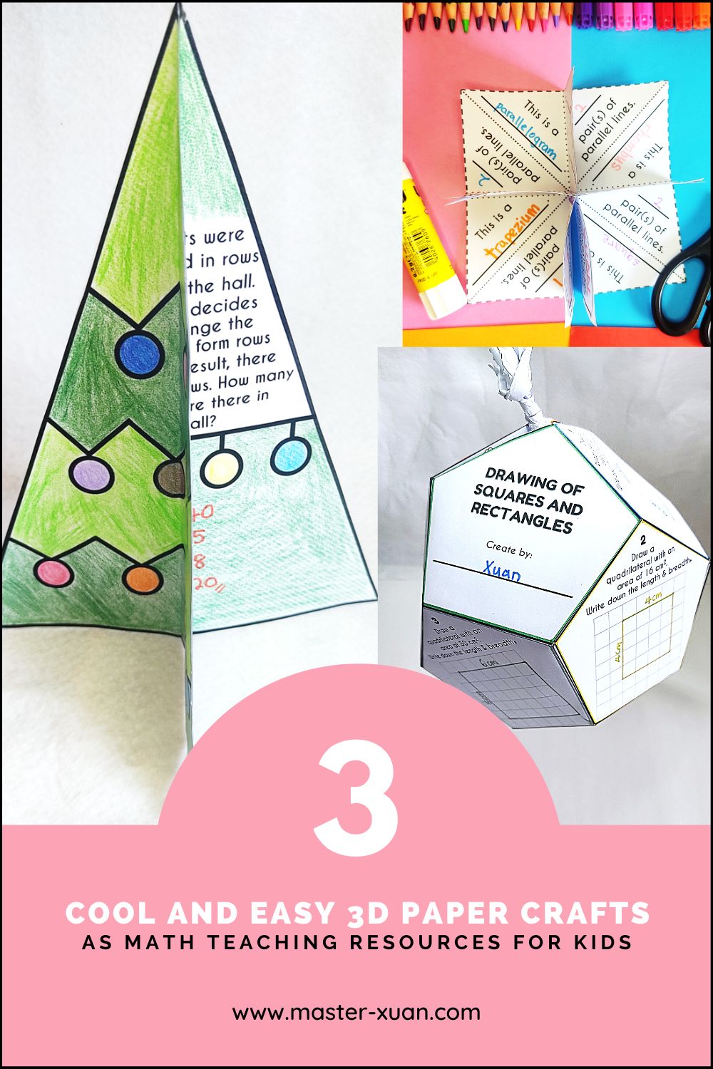 3 Easy And Free Printable 3D Christmas Ornaments Using Paper Templates