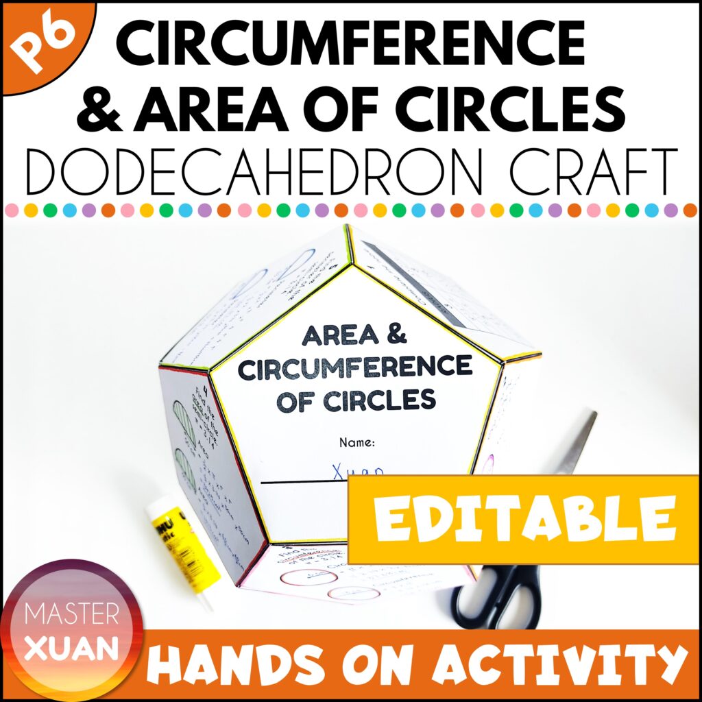 area and circumference activity dodecahedron craft