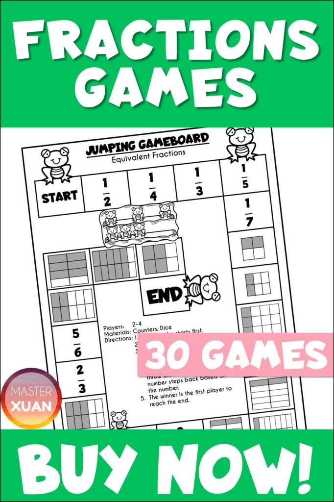 fractions games maths game board