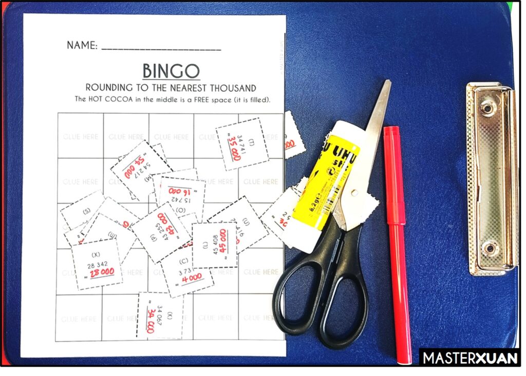 cut the bingo cards to pieces for many combinations
