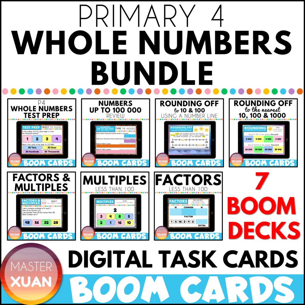 Math Whole Numbers Bundle has 7 boom cards