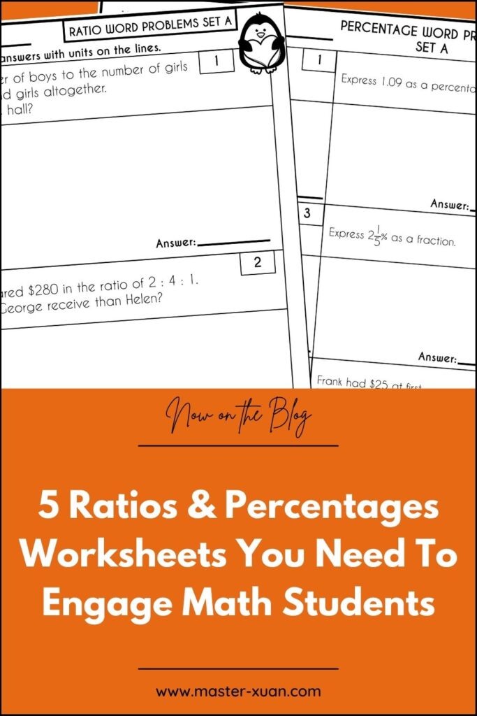 5 Ratios And Percentages Worksheets You Need To Engage Math Students