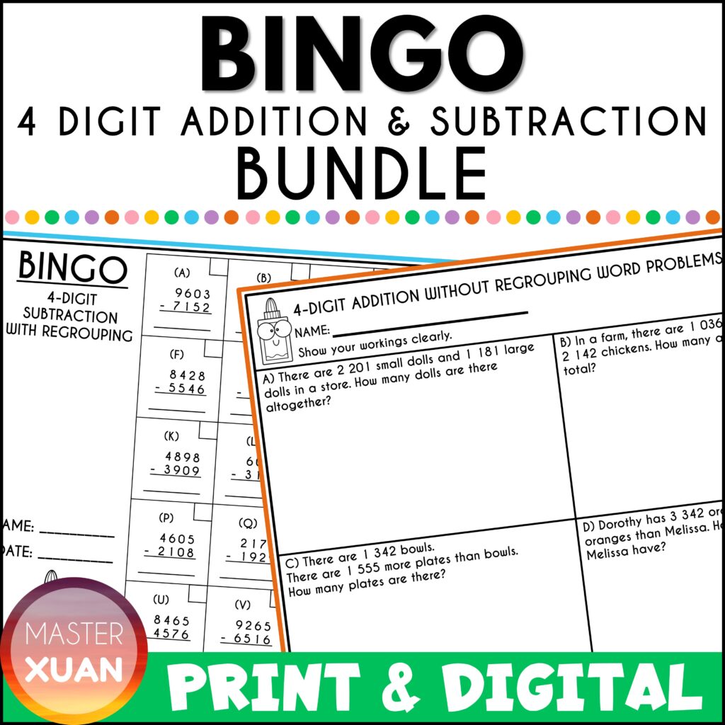 addition and subtraction bingo game bundle