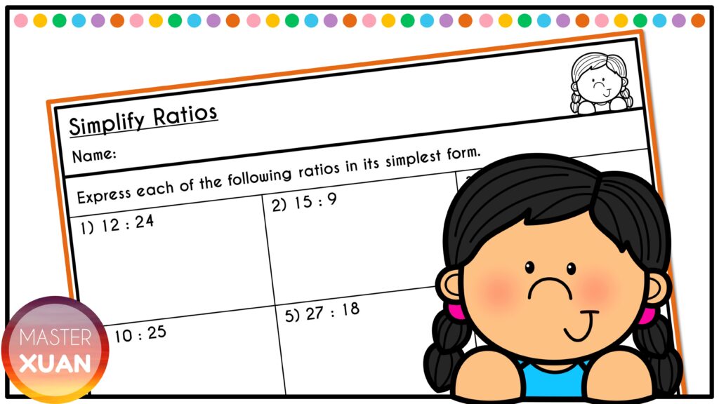 Students get lots of practice in this simplifying ratio worksheet.