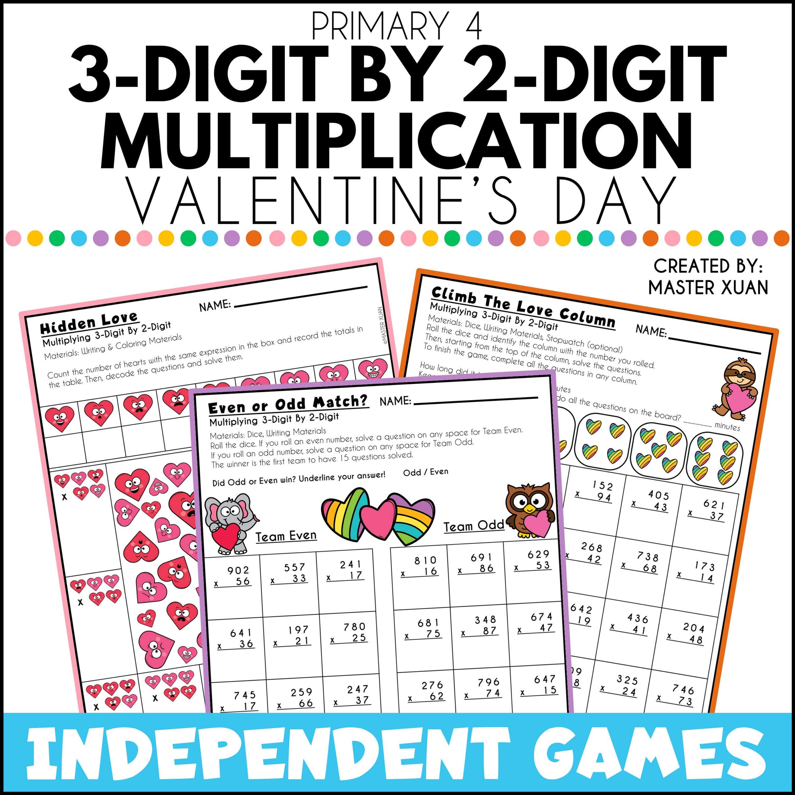 3 digit by 2 digit multiplication games are fun and engaging.