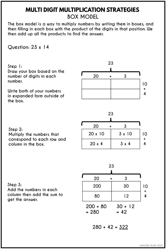 Multi digit multiplication strategies: Box Model Tutorial