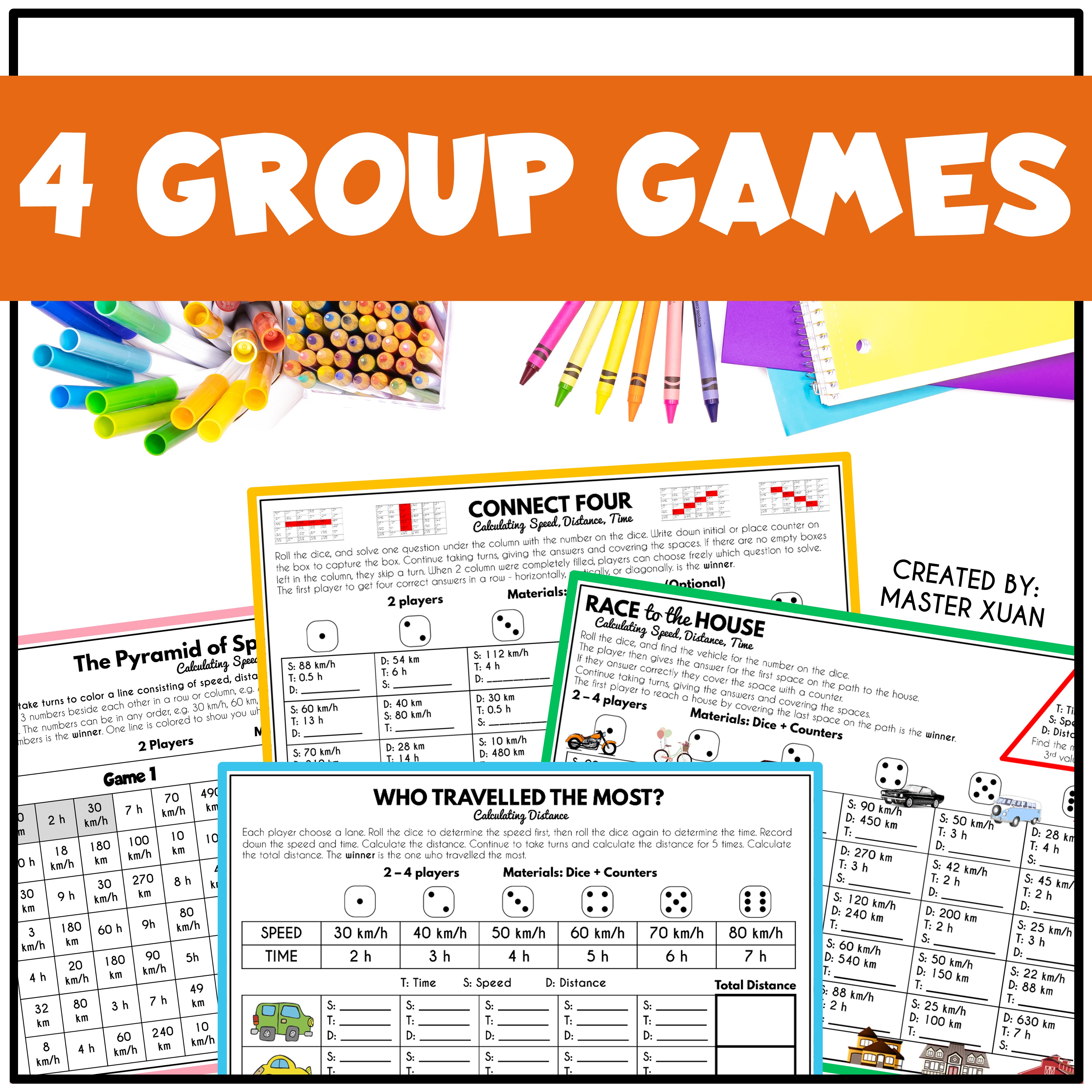 4 maths speed distance time games to play in groups.