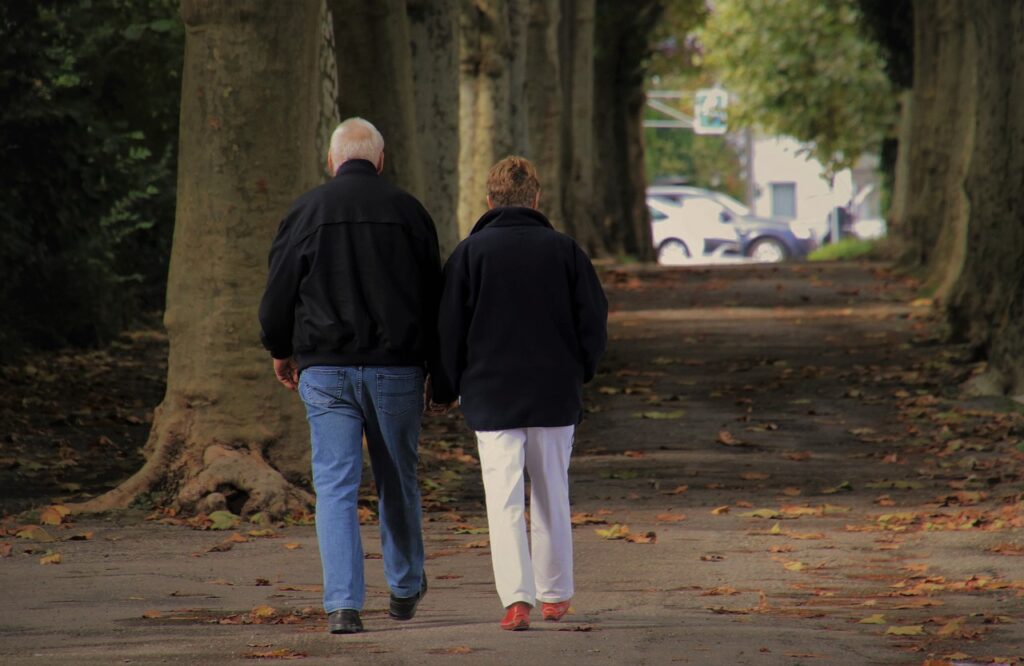 Taking walks in the park can be part of teacher self-care practice.