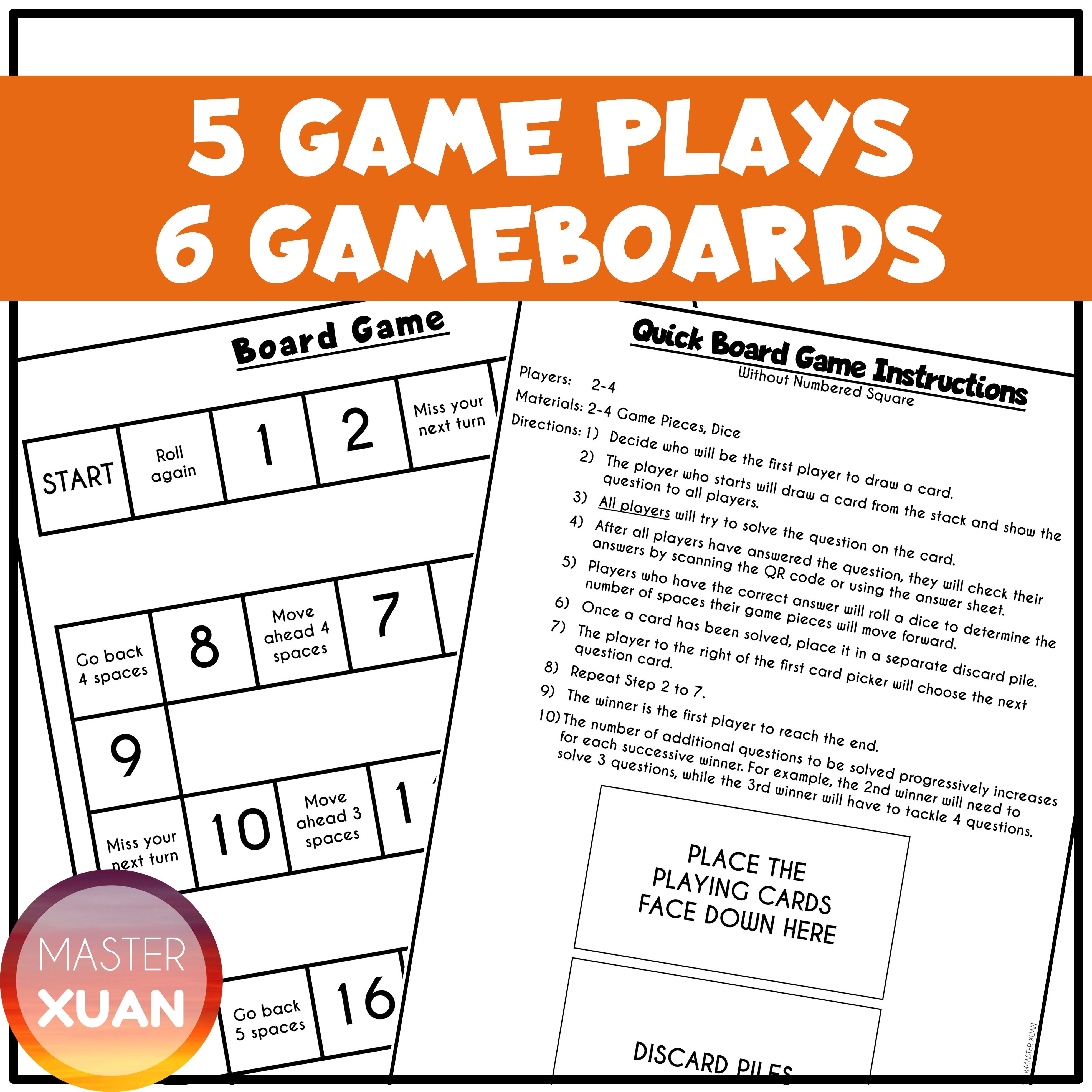 There are many game boards for you to practice writing algebraic expressions for word problems.