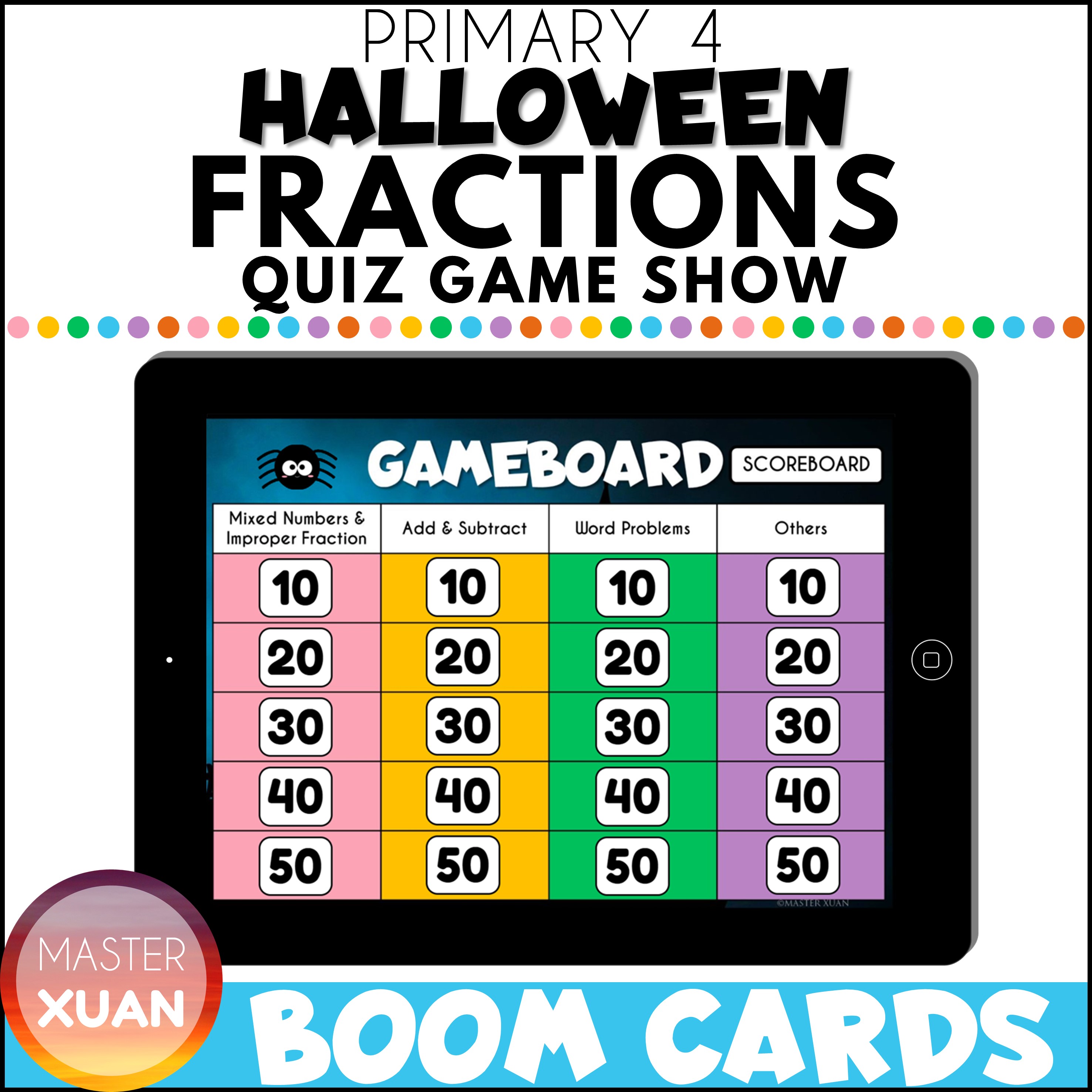 Halloween Fraction Games Quiz Game Show is fun and engaging!