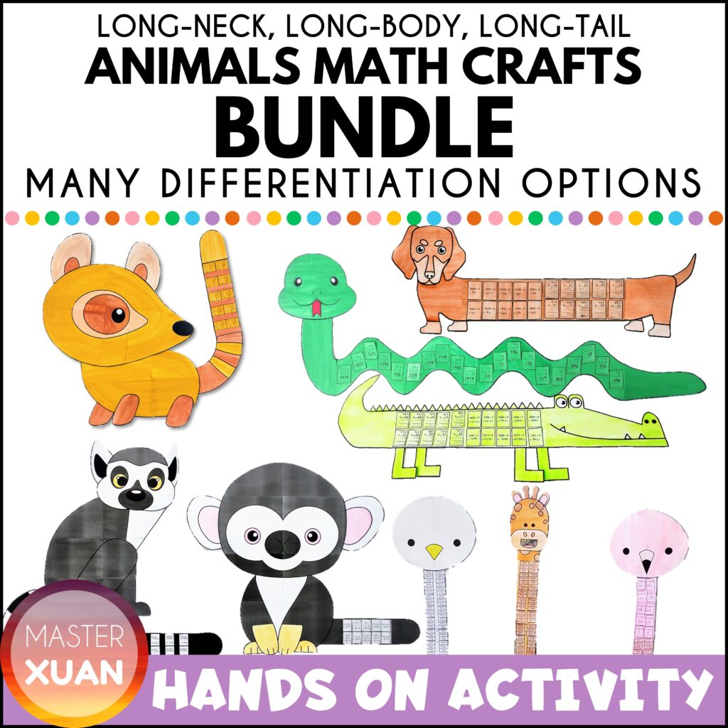 Animals back to school crafts bundle includes many animals crafts.