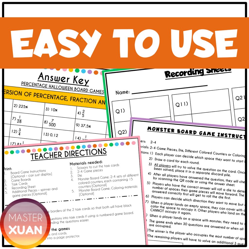 Finding percentages games are easy to use.