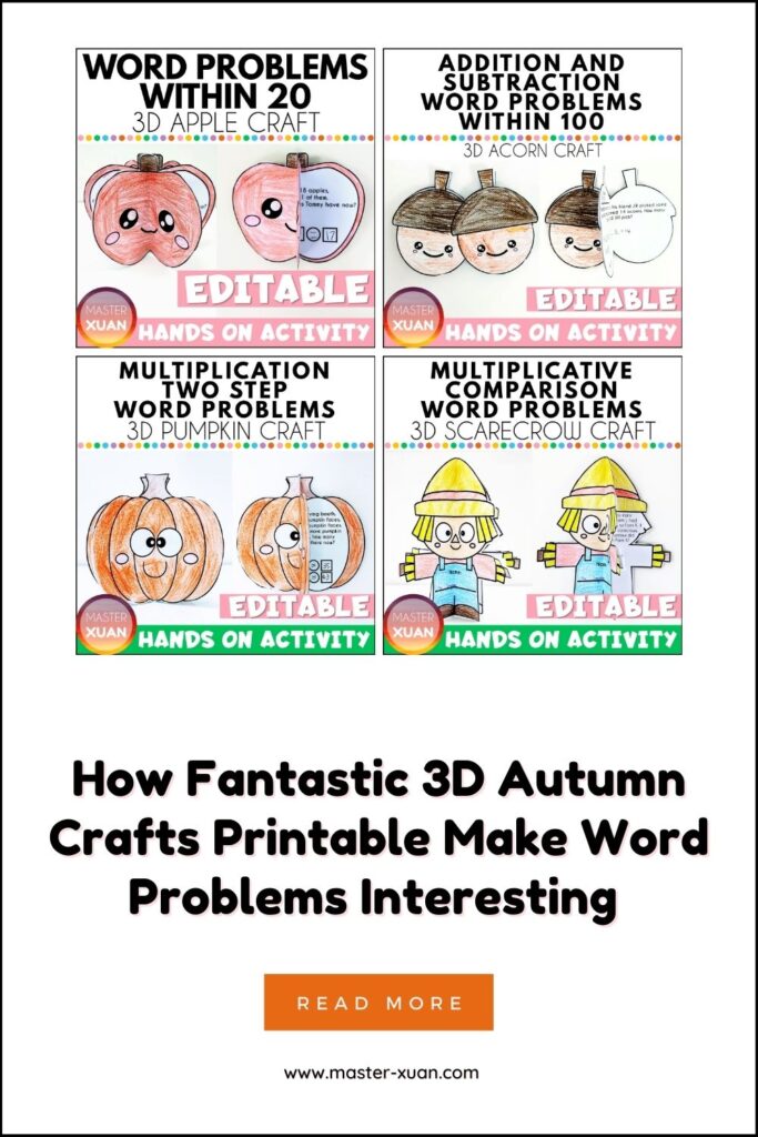 There are 4 3D autumn crafts printable in the blog post.