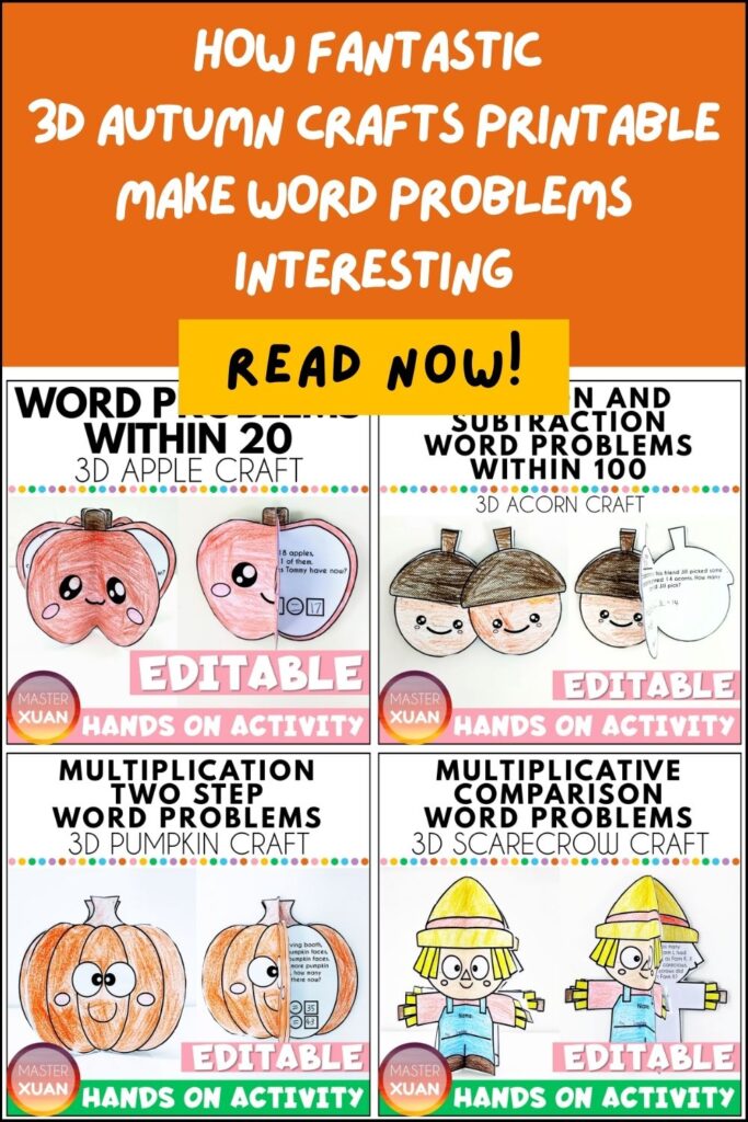 How Fantastic 3D Autumn Crafts Printable Make Word Problems Interesting