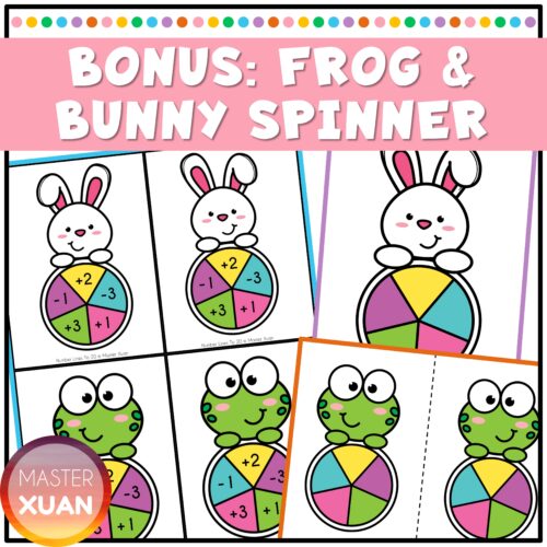 Printable Number Line Up To 20 Bundle - Addition And Subtraction Within 20 - Bonus resource include frog and bunny spinners.