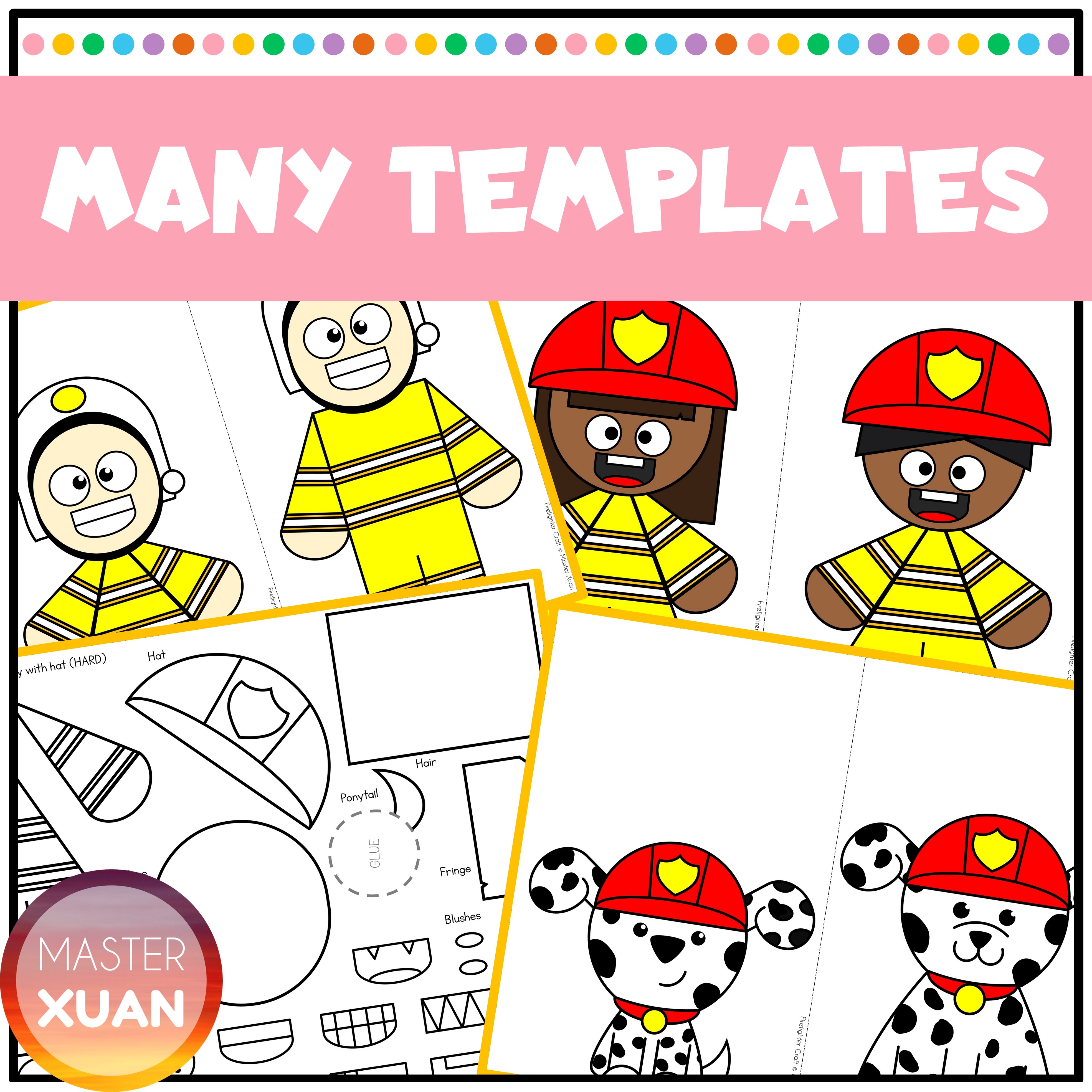 There are many firefighter craft template for you to choose from!